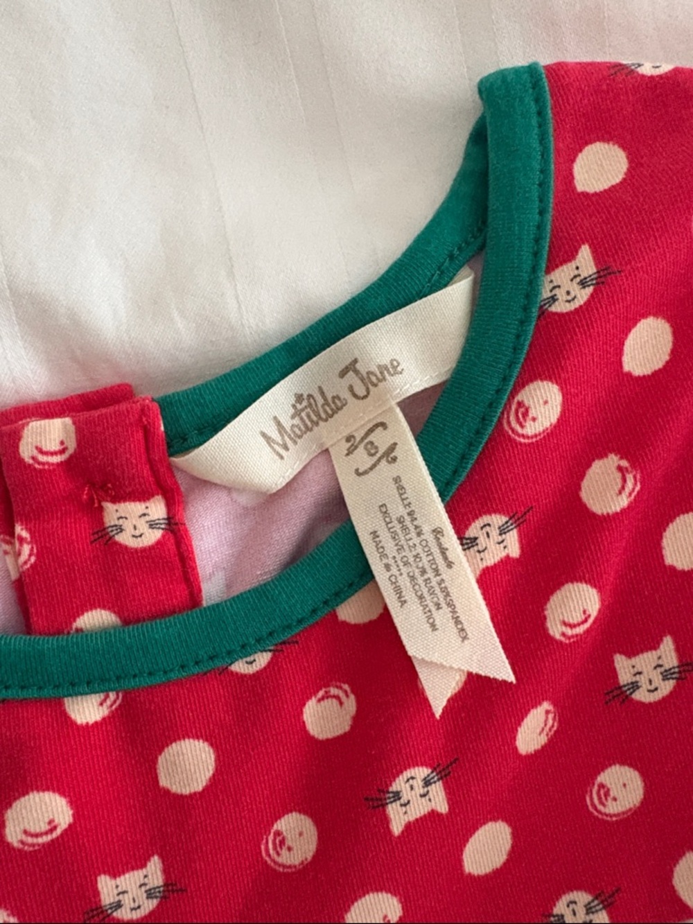 Matilda Jane Girls' Red-Pink Floral Cotton Dress with Button Yoke - Picture 3 of 3